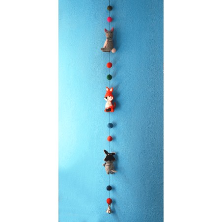 Móvil infantil Animalitos hecho en fieltro