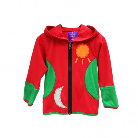 Chaqueta colorida sol y luna estilo hippie para niños