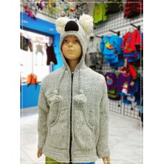 Chaqueta étnica infantil Koala de lana para niños y niñas. Moda étnica chic para pequeños.