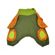 Pantalón Estampado con Riñonera Verde