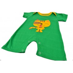 Body Bebe sin mangas divertido Gatito Verde 2