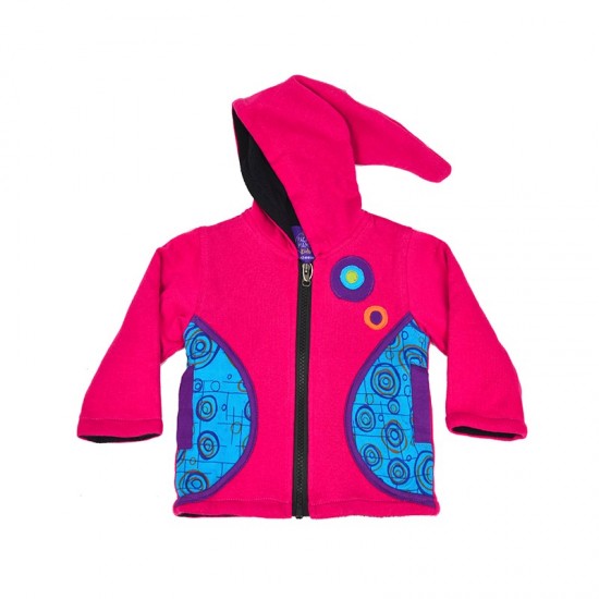 Chaqueta para niños y niñas color rosa con capucha