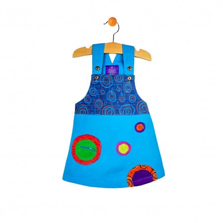 vestido  hippie infantil, vestido hippie niñas, pichi azul para bebés, hecho de algodón handmade