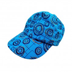 gorra infantil en tela estampada étnica ajustable con velcro unisex color azul