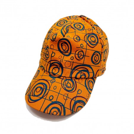 Gorra con visera con estampado de círculos para niños y niñas, moda infantil color naranja