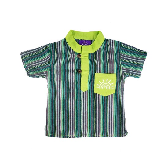 Camisa Cuello Mao infantil de Rayas...