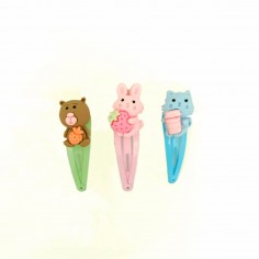 Pinzas x3 Oso, Gato y Conejo