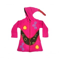 Chaqueta larga color rosa para niñas y niños, estilo hippie y étnico, moda alternativa para pequeños, regalo ideal infantil