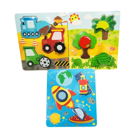 Pack Puzzle x3 Camiones, Frutas y...