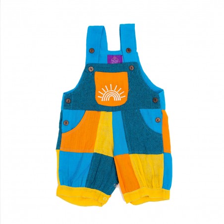 Peto de verano corto con tirantes gruesos para bebes y niñas, ropa infantil alternativa y colorida