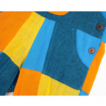 Moda sostenible infantil, hecho con telas con tintes naturales, algodón 100%, bebes y niños hippie