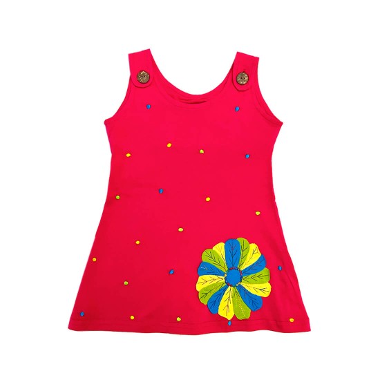 Vestido de verano hecho en algodón para niñas y bebes desde los 6 meses hasta los 6 años, moda hippie y étnica