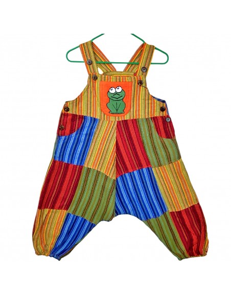 peto color naranja bebé largo para disfrutar de la naturaleza, el campo, con libertad de movimiento, ropa infantil original