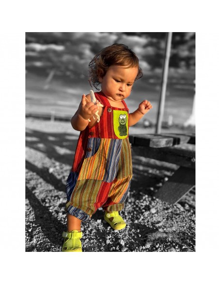 peto largo patchwork para bebés, moda de verano y otoño, hecho a mano, algodón de nepal, bebes felices