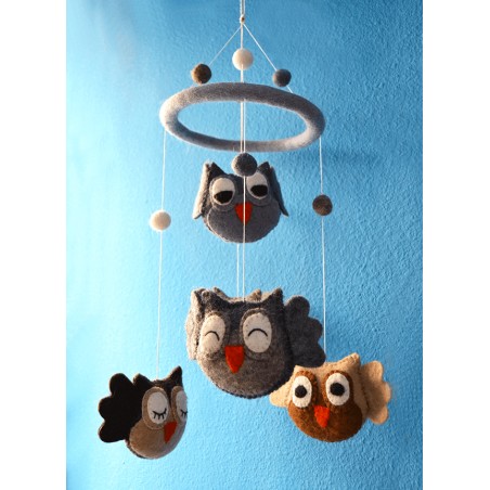 Móvil Carrusel infantil Buhos